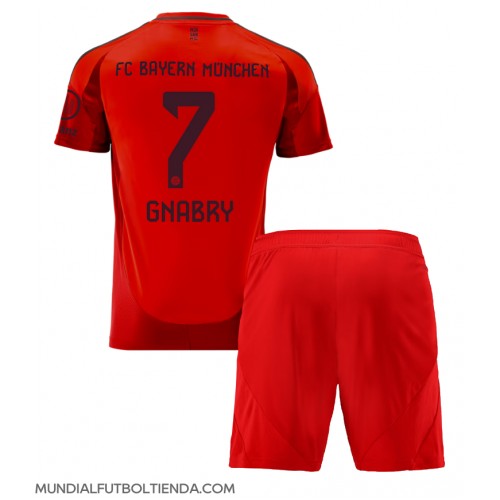 Camiseta Bayern Munich Serge Gnabry #7 Primera Equipación Replica 2024-25 para niños mangas cortas (+ Pantalones cortos)